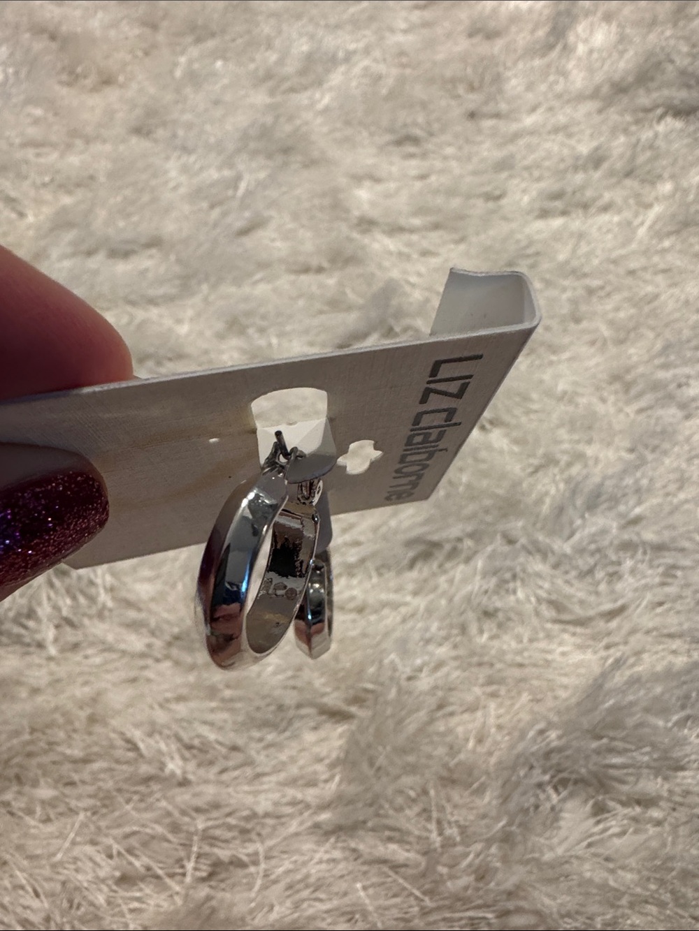 Essentials Silver earring hoops - Picture 3 of 5